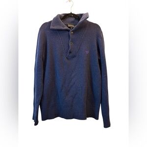 Emporio Armani Men's Navy Pullover Wool Sweater Navy Blue